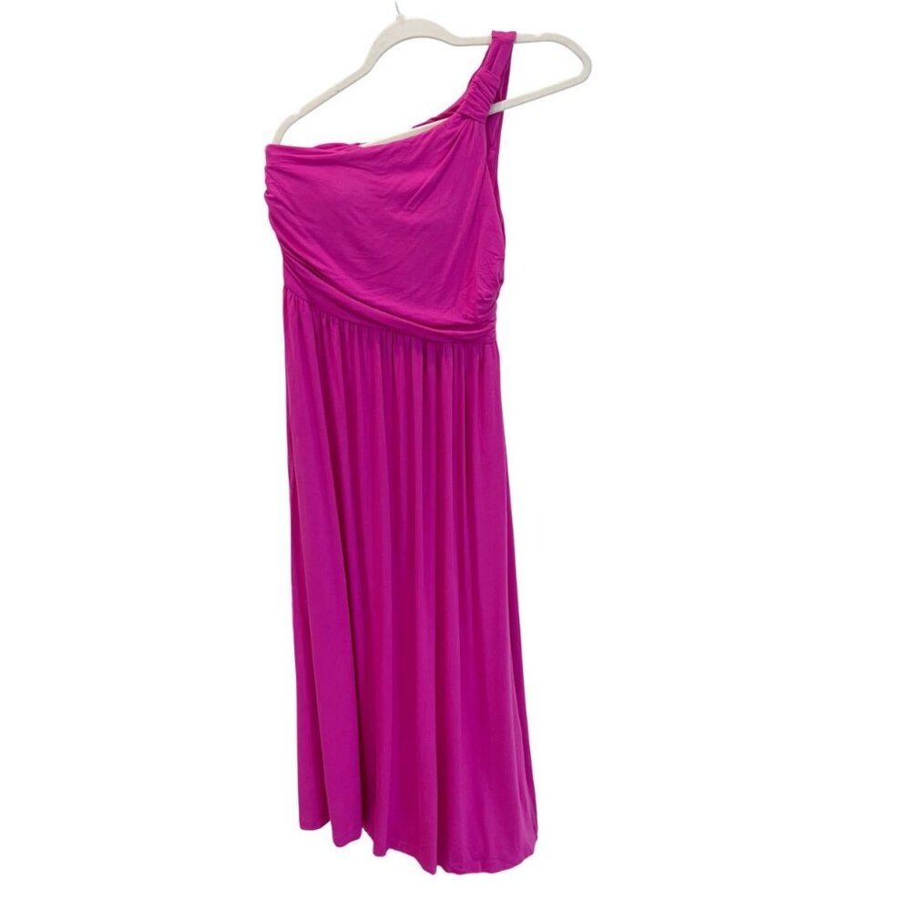 NEW Soma‎ One Shoulder Soft Jersey Maxi Dress Cool Touch Pockets - Size Medium